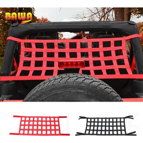 BAWA Car Auto Roof Storage Net Sunshafe for Jeep Wrangler YJ TJ JK JKU JL JLU 1987-2019 Multifunction Mesh Cargo Net