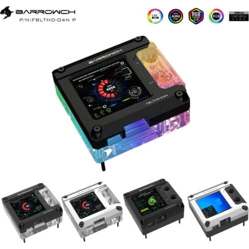 Barrowch HDMI Display CPU Water Cooling Block, Liquid Cooling Cooler For Processor of INTEL Platform115X/X99/X299, FBLTHD-04N