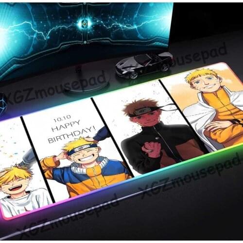 XGZ Large RGB Mouse Pad Black Lock Edge Anime Juvenile Growth Custom Student Computer Keyboard Desk Mat Rubber Non-slip