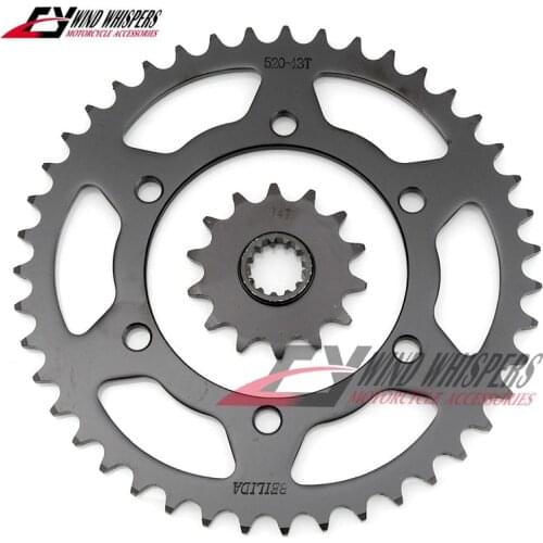 Black Motorcycle Front Rear Sprockets For Kawasaki Ninja 250R 300 EX250R EX300 Z250 Z300 2008-2018