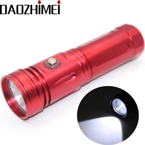 Diving LED Flashlight White/Yellow light XM-L2 Dive Torch 100M Underwater Waterproof Tactical Professional Dive Lantern Lamp