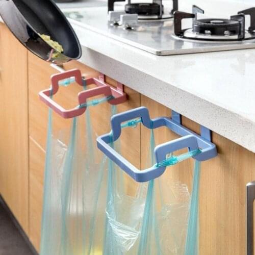 Garbage Bag Holder Kitchen Door Back Portable Household Cabinet Door Back Rag Rack Trash Can Rack Wholesale