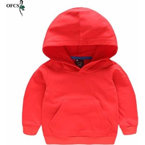 Childrens Hoodies Sweatshirts Girl Kids Candy Color Tshirt Cotton Pullover Tops for Baby Boys Autumn Solid Color Clothes 2-8 T