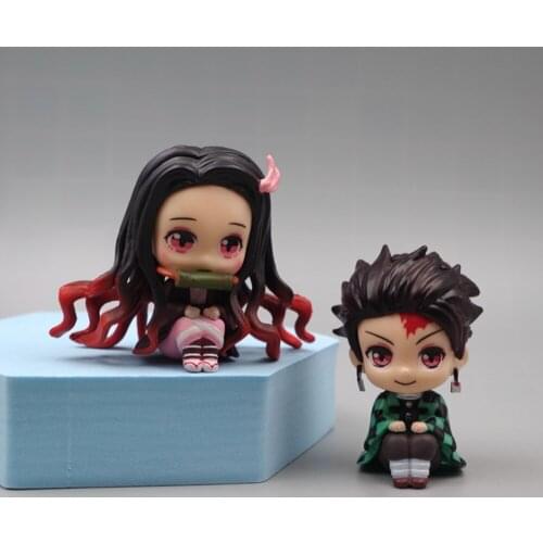 10PCS Kimetsu no Yaiba Demon Slayer Nezuko Tanjirou 5.8-6CM Anime PVC Figurine Toy