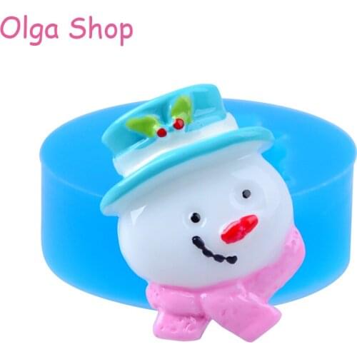 JYL322 30.4mm Christmas Snowman Silicone Push Mold - Fondant, Sugarcraft, Polymer Clay, Candy, Resin, Chocolate, DIY Handmade