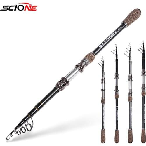 Carbon Long Casting Rod All Waters Short Section Tlescopic Fishing Rod Portable Lure Fishing Rod 1.8M / 2.1M /2.4M /2.7M X601G
