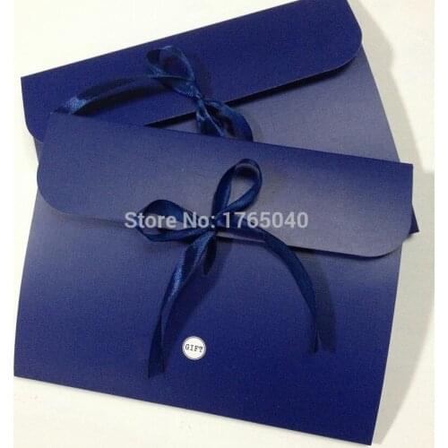 24*18*0.8cm blue Kraft paper pocket bag Kerchief Handkerchief Silk scarf packing boxes card gift Envelope box 200pcs/llot
