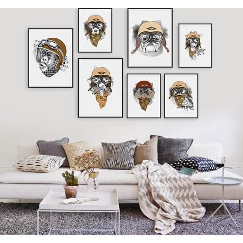 Motorcyclist Steampunk Wall Art Canvas Oil Painting Nordic Pictures for Living Room Posters and Prints Cuadros Decoracion Salon