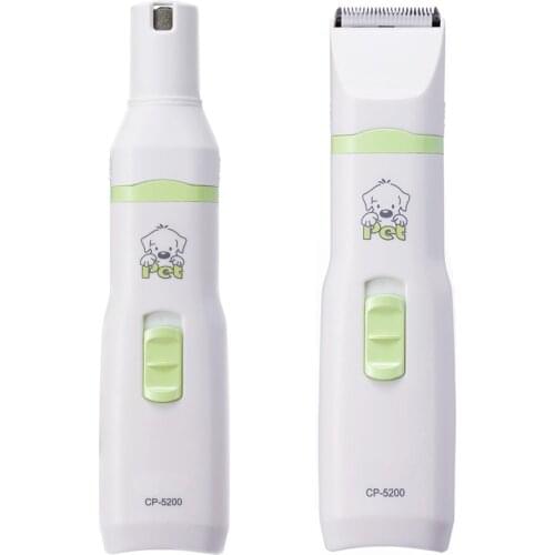 2020 New 2 in 1 Pet Dog Hair Trimmer Paw Nail Grinder Cat Grooming Clippers Nail Cutter Hair Cutting Machine CP-5200