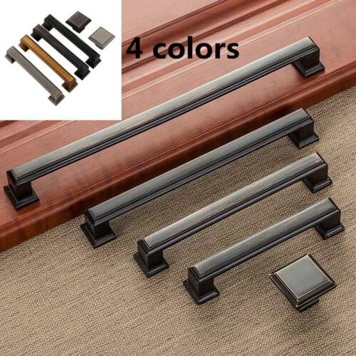 96mm 128mm 192mm Furniture Cabinet Handles Drawer Knobs Zinc Alloy Wardrobe Door Cupboard Handle Cabinet Pulls Modern Style