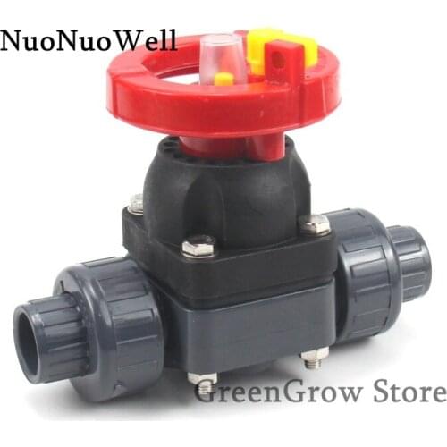 1pc 20~63mm UPVC Diaphragm Valve Garden Irrigation Water Pipe Connectors Double Union Municipal Pipe Joint Industrial PVC Valve