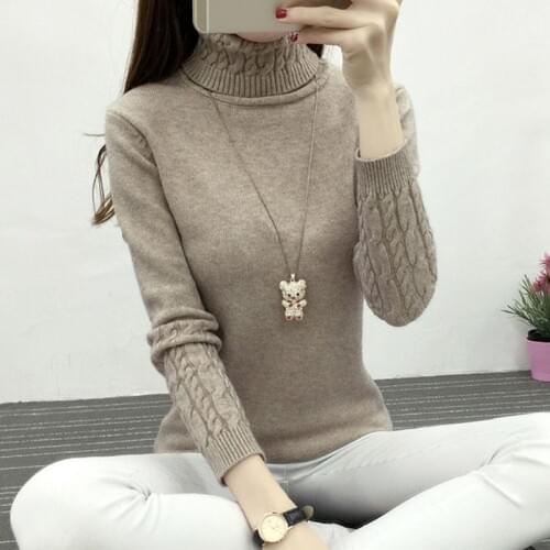 2020New Winter Thick Warm Women Turtleneck Sweaters Pullovers Knit Long Sleeve Bottoming Sweater Female Jumper Tops 10 colors 26