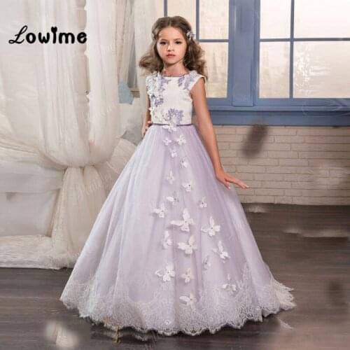 First Communion Dresses For Girls 3D Applique Princess Pageant Dresses Vestido Flores 2018 Vestidos De Primera Comunion