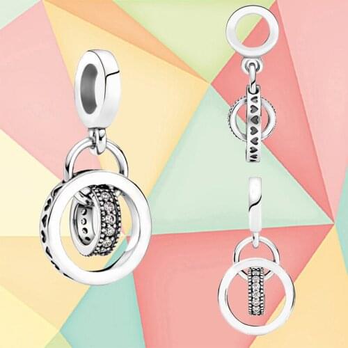 2021 Autumn New Signature Original 100% 925 Sterling Silver Logo Circle Pendant Beads Suitable For Diy Bracelet Jewelry Making