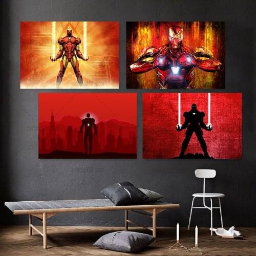 Marvel Iron-man Movie Canvas Painting Disney Avenger Posters and Prints Iron-man Wall Art Pictures for Living Home Room Decor