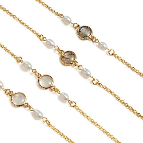 Shell Freshwater Pearl Glasses Strap Mask Lanyard Anti-lost Stainless Steel Sunglasses Chain Necklace