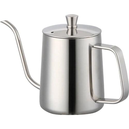 Stainless Steel Hand Coffee Pot With Lid Coffee Tea Pot Non-stick Coating Food Grade Gooseneck Drip Kettle Swan Neck