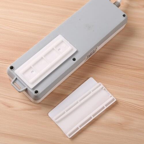 2Pcs Self-Adhesive Desktop Socket Fixer Cable Organizer Self-Adhesive Power Strip Holder Fixator Wall-Mounted Fixer Fixators