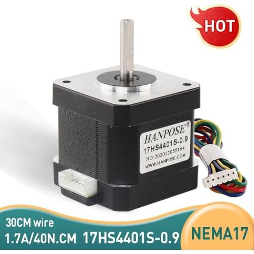 Free shipping Nema17 Stepper Motor 42 motor 40MM 4-lead 17HS4401S 0.9 degree 40N.CM 1.7A with 30CM line for 3D printer and CNC
