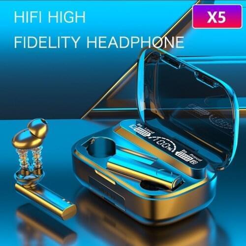 HD Stereo V5.0 Bluetooth HIFI Sports Music Earphone Waterproof Headphone Wireless Headset With Dual Mic 2000mAh Battery Box