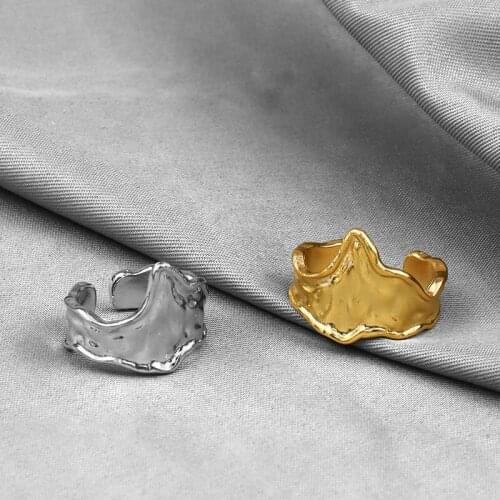 Todorova New Creative Lava Exaggerated Irregular Ring Female Fashion Geometric Handmade Trendy Couple Index Finger