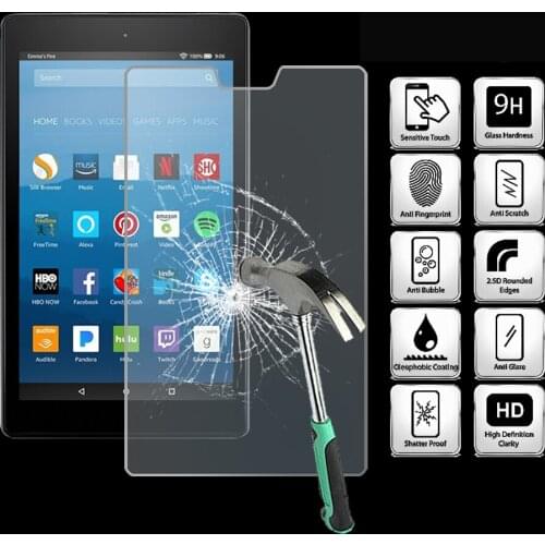 For Amazon Fire HD 8 (2017) alexa Tablet Ultra Clear Tempered Glass Screen Protector Anti-friction Proective Film