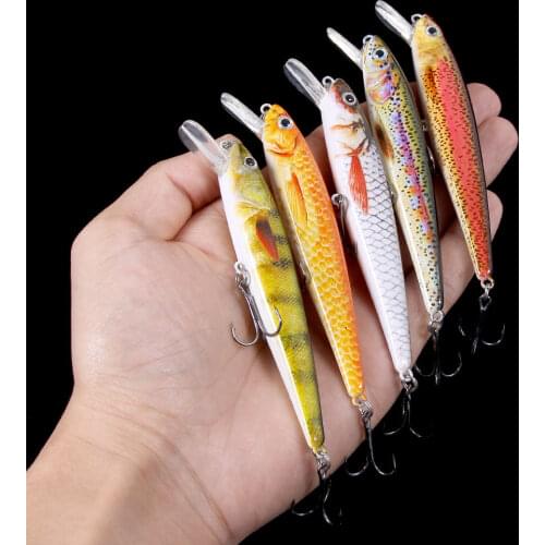 HENGJIA 1pcs 11cm 11g 3D Print Fishing Wobbler Topwater Floating Minnow Jerkbait Lure Artificial Hard Bait for Bass Pike Carp
