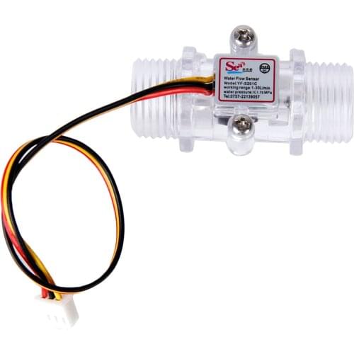 High Precision Water Hall Flow Sensor Restrictor Meter 1-30l/min， 1/2inch Thread Connector