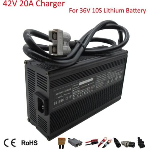 900W 36V 20A Lithium Battery charger 42V E bike Motorcycle Charger for 36 Volt 10S 50AH 100AH li-ion Forklift battery pack