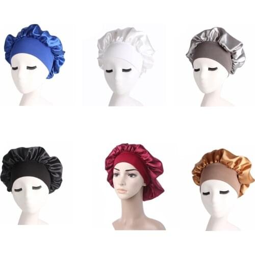 Women Satin Sleep Cap Full Coverage Soft Night Sleep Hat Cap Chemotherapy Cap