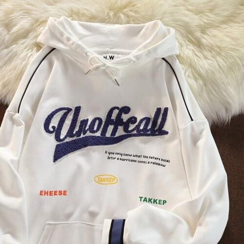 Goth 2021 Autumn New Harajuku Streetwear Chic Letters Embroidery Sweatshirt Hoodies Women Fashion Long Sleeve Tops Teens Clothes