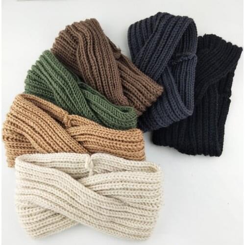 New Knitted Knot Cross Headband for Women Autumn Winter Girls Hair Accessories Headwear Elastic Hair Band Hair Accessories