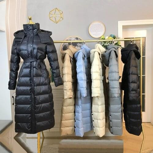 Womens Winter Down Jacket 2020 Korean White Duck Down Thicken Parkas Female Long Hooded Coat Snow Outwear doudoune femme hiver