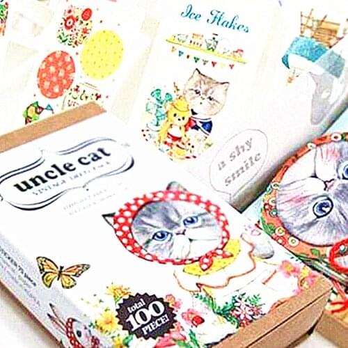 Free shipping 10packs/lot Korea Kawaii Book Holder Message Card Uncle Cat Papelaria Gift Stationery