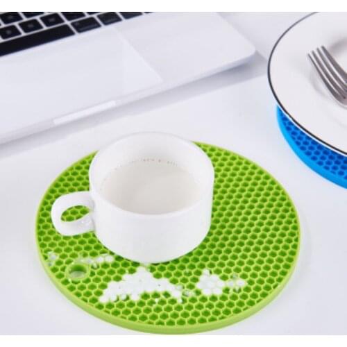 17.5cm Round Heat Resistant Silicone Mat Drink Cup Coasters Non-slip Pot Holder Table Placemat Kitchen Accessories Onderzetters