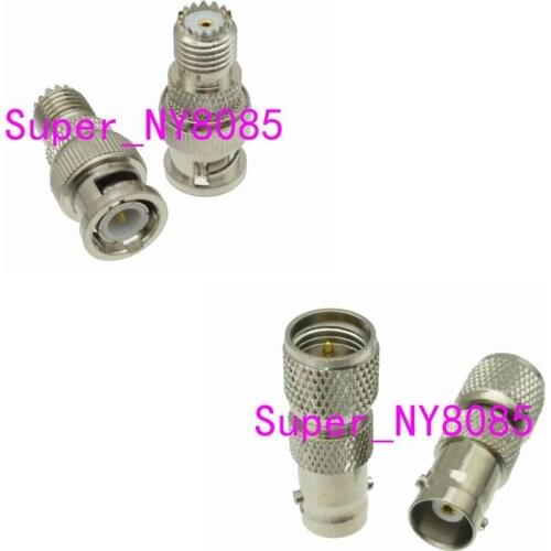 1pce Adapter BNC to Mini UHF male plug & female jack RF Coaxial connector straight