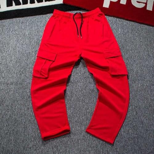 2021 New Plus Size Baggy Joggers Men Sweat Pants Terry Cloth Cargo Pants Straight Loose Trousers Hip Hop Harem Pants Street