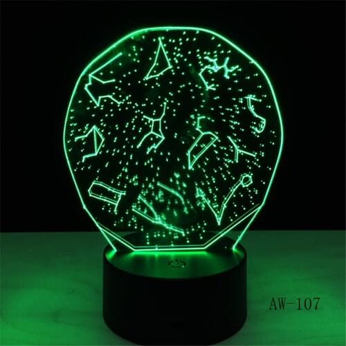 The Zodiac 7 Color Creative Mood 3D Lamp LED 3D Night Light Acrylic LED Table Lamp As Home Decorations Lights 107