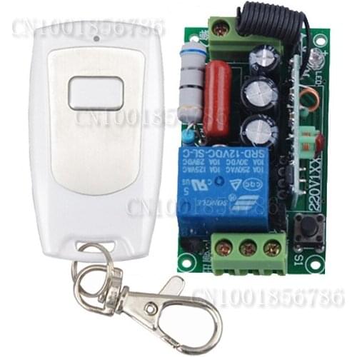 AC220V 1CH 10A Radio Wireless Remote Control Switch Learning Code With Waterproof White Transmitter Output Adjusted