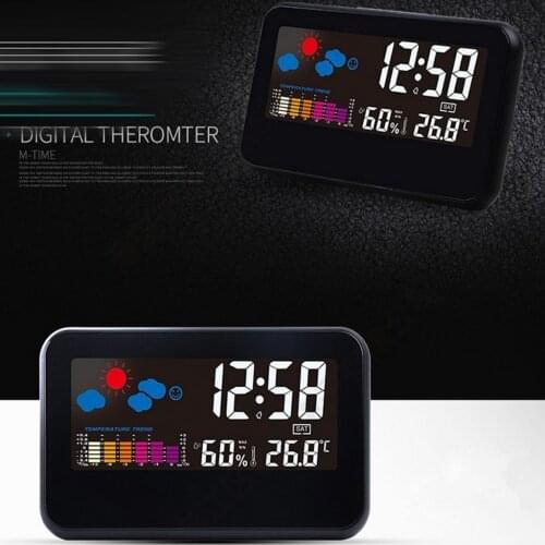 Alarm Clock Calendar Temperature Humidity Weather Forecast ,full calendar ,Large Backlit LCD Atomic Clock