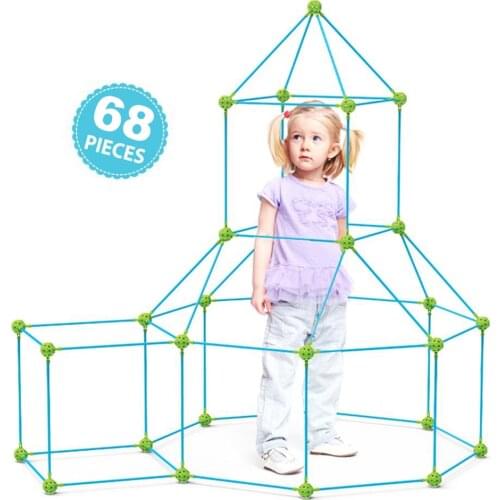 DIY Kids Construction Fort Building Castles Kit Forts Tunnels 3D Tents Making Sticks Play House Assemble Toys Children Gifts