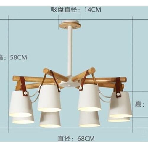 Designer Chandelier Lighting Modern LED Chandeliers With Iron Lampshades 110V 220V Wooden Lustres Foyer Hanging Lighting