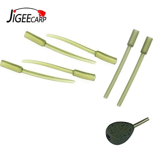 JIGEECARP 100PCS Carp Fishing Inline Lead Weight Insert Cone Tube Soft & Hard Lead Inline Rubber Sleeve Terminal Accessories