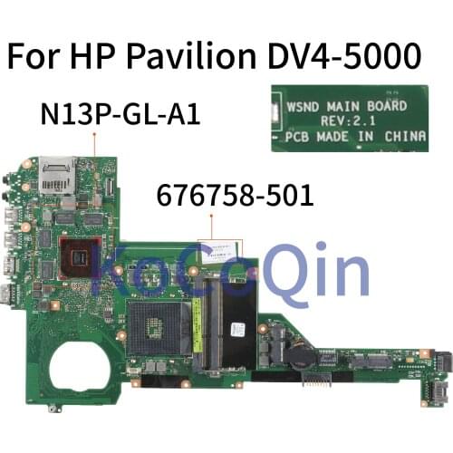 KoCoQin Laptop motherboard For HP Pavilion DV4-5000 HM77 GT630M 1GB Mainboard 676758-001 676758-501 SLJ8C