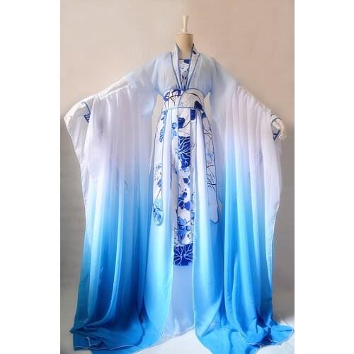 5 Designs Blue White Embroidery 3D Flower Lotus Flower Personification Male Female Cosplay Costume Hanfu cos Jiang Chenyu Susu