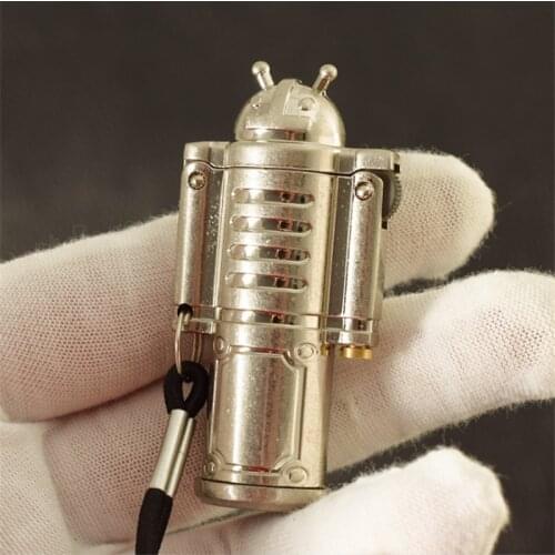 Grinding wheel kerosene lighter Compact portable retro nostalgic lighter with lanyard