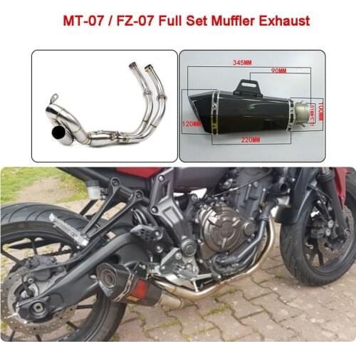 MT-07 MT07 FZ 07 Motorcycle Full Set Muffler Exhaust System For Yamaha MT-07 FZ-07 MT07 2013 2014 2015 2016 2017
