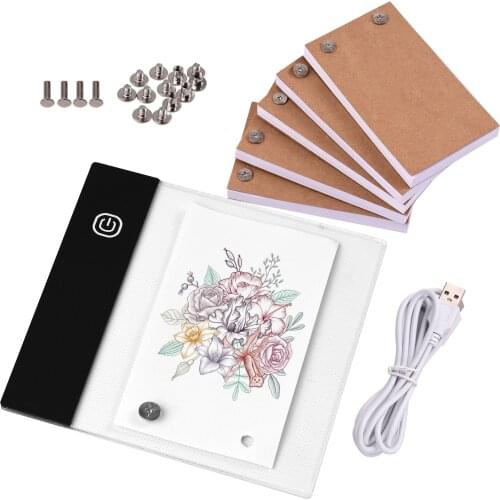 Flip Book Kit with Mini Light Pad LED Lightbox Tablet Design with Hole 300 Sheets Flipbook Paper Binding Screws for Drawing