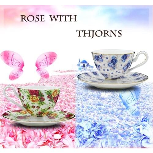 European style high grade bone china coffee cup and Saucer Set item black tea cup and saucer afternoon tea British coffee cup