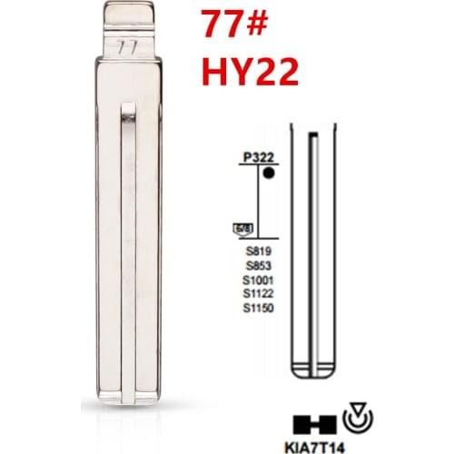 10pcs Uncut Metal NO. 77 77# HY22 TOY40 TOY48 for Hyundai Kia Lexus Toyota Key Blade for KD keydiy xhorse VVDI remotes universal